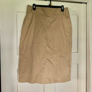 Banana Republic Lined Chino Pencil Skirt Beige Tan Khaki Sz 12